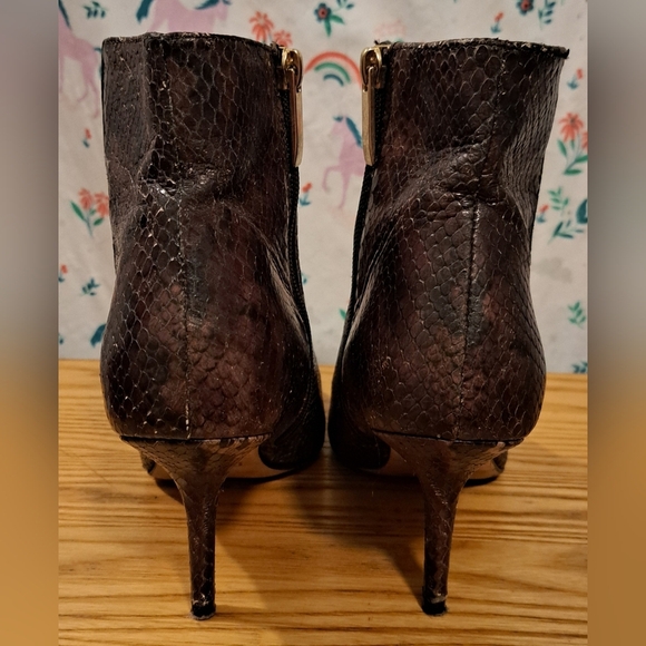 L’agence Aimee Brown Snake Skin Boho Indie Kitten Boot Heel Shoe SZ 8 - Picture 5 of 8
